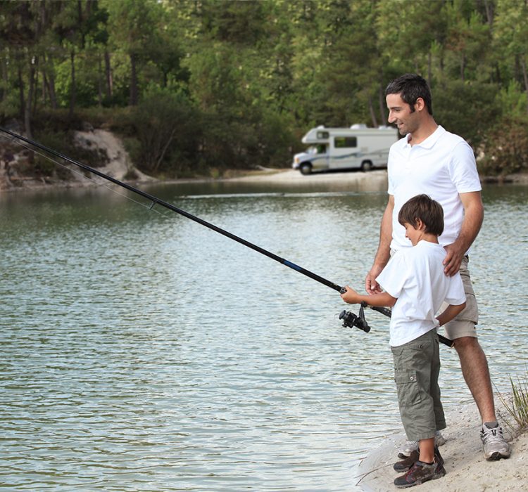 Father and son fishing